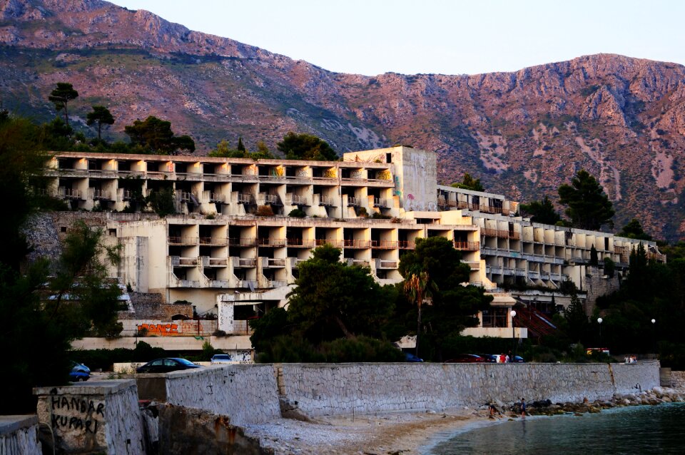 Hotels abandoned destroyed