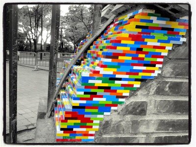 Splash urban art lego pieces