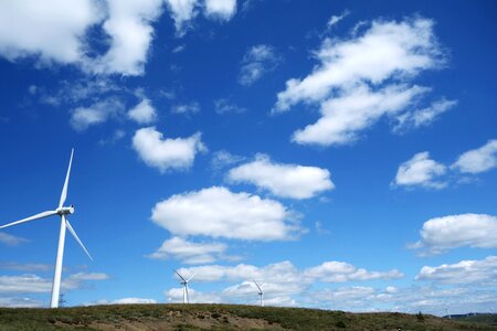 White cloud windmill blue sky