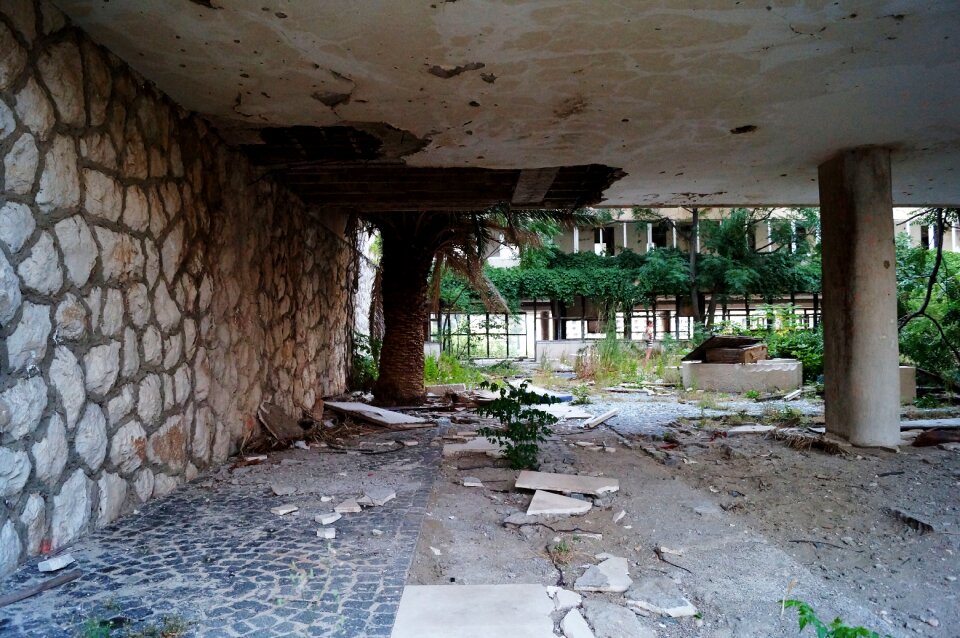 Hotels abandoned destroyed