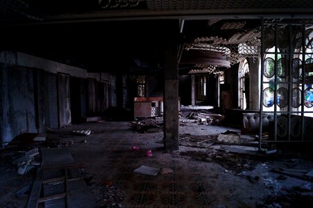 Hotels abandoned destroyed