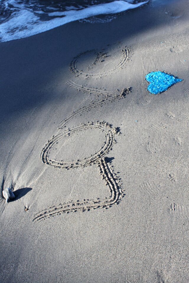 Love beach heart