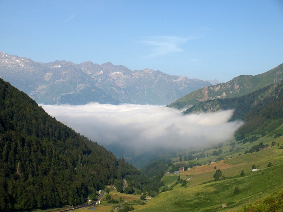 Mountain landscape fog