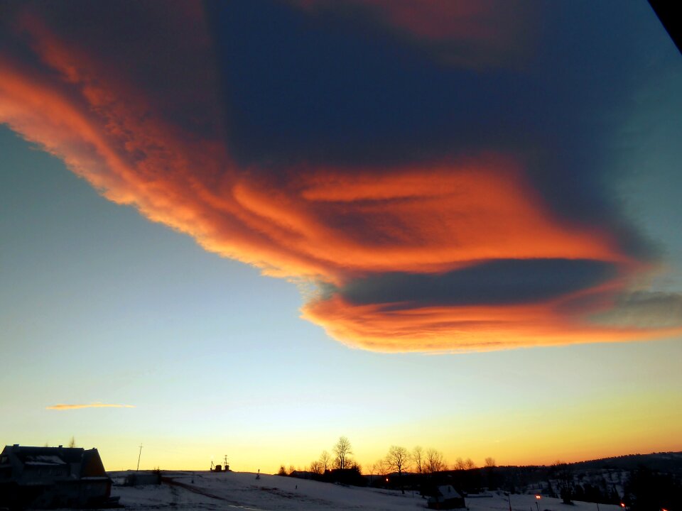The sun evening cloud cover