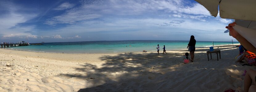 White cloud sea beach photo