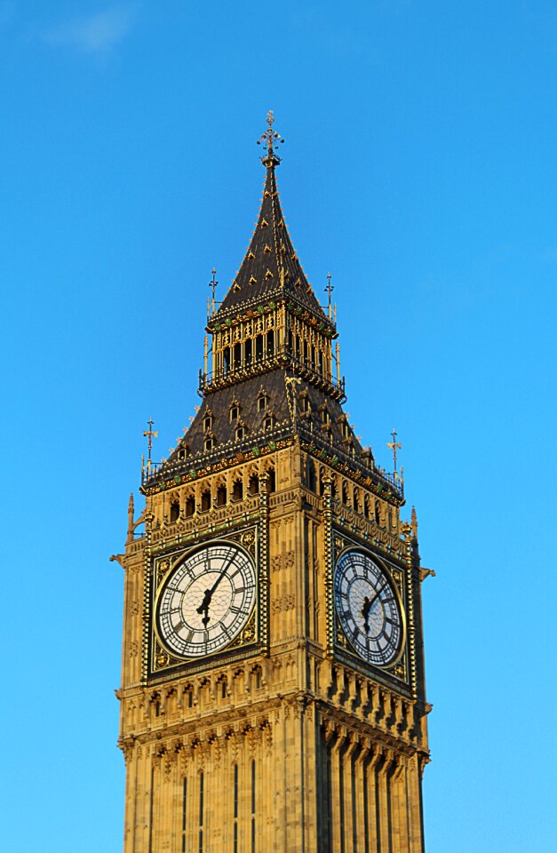 Church clock steeple big ben