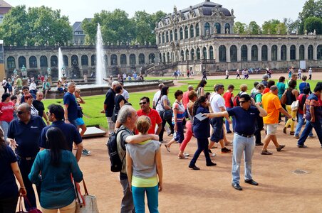 Tourists group tour