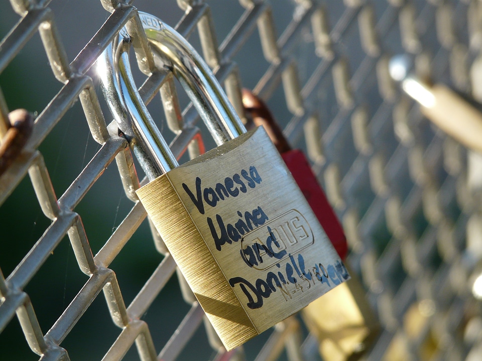 Engraving love symbol