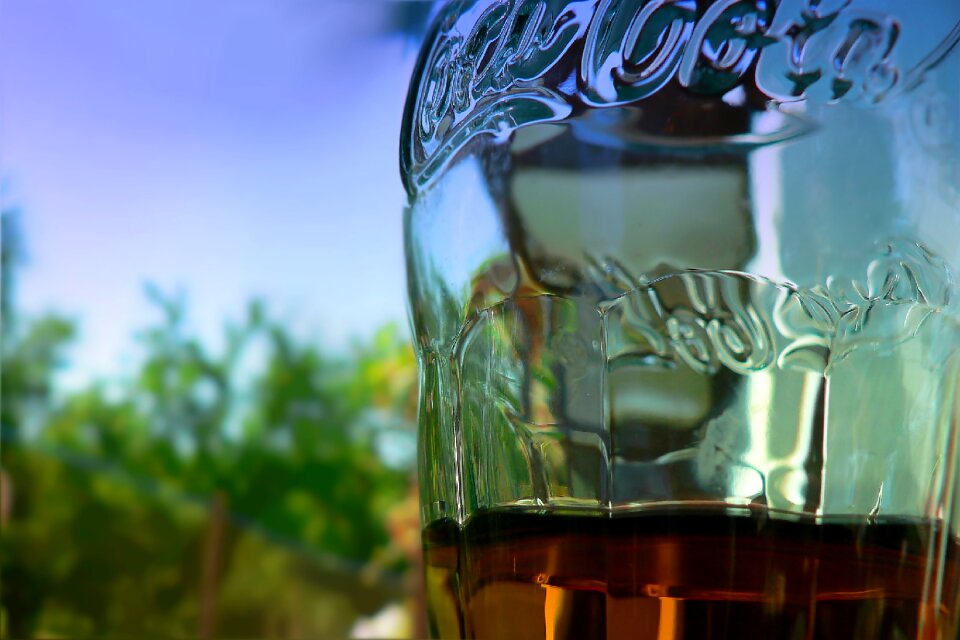 Coca cola drink glass photo