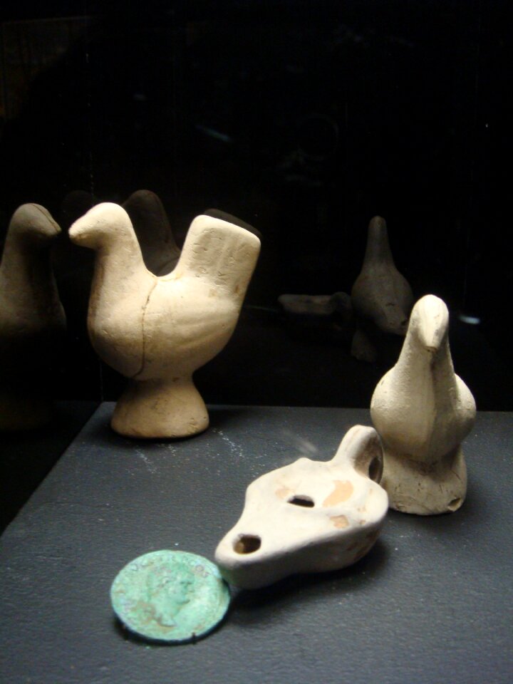 Museum birds pottery