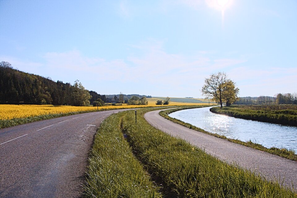 The nivernais canal against the light burgundy