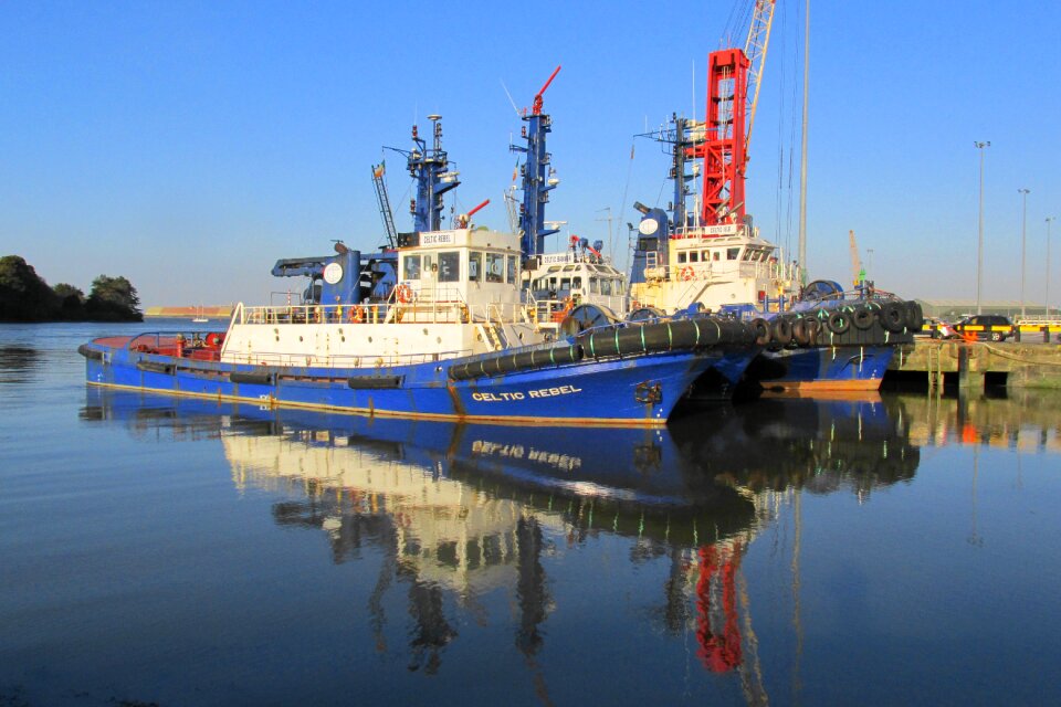 Harbor dock blue