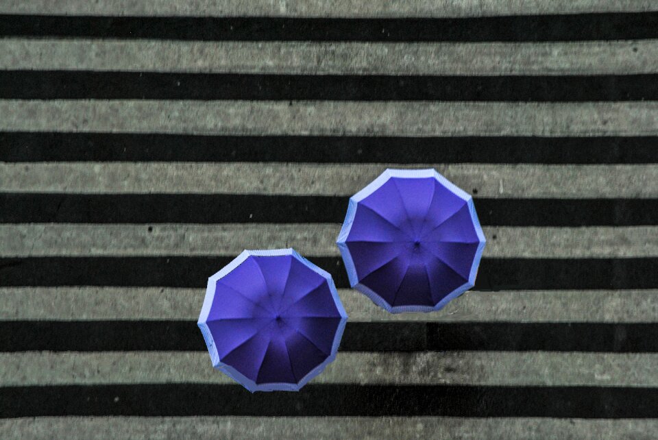 Minimalism blue pedestrian