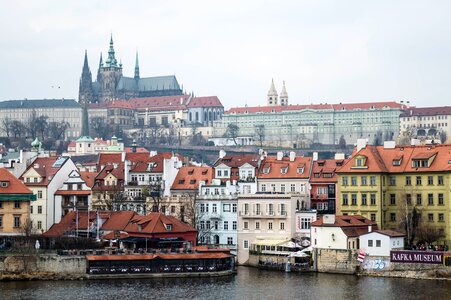 Vltava river prague castle photo