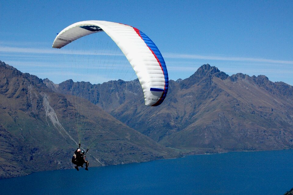 Blue paragliding float