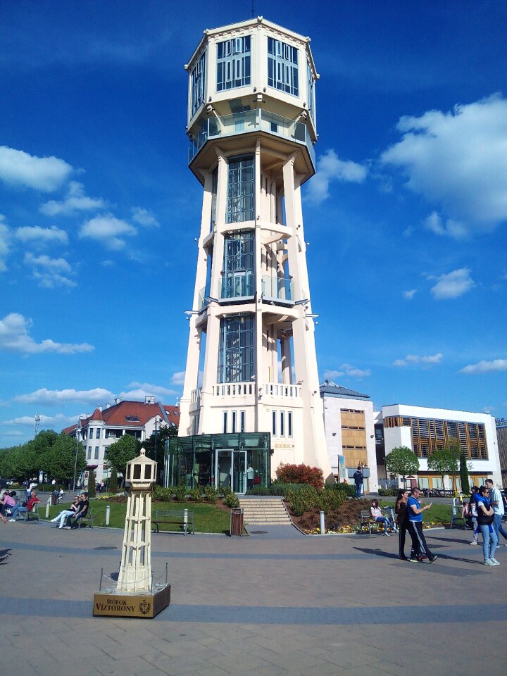 Water tower main square in siofok summer