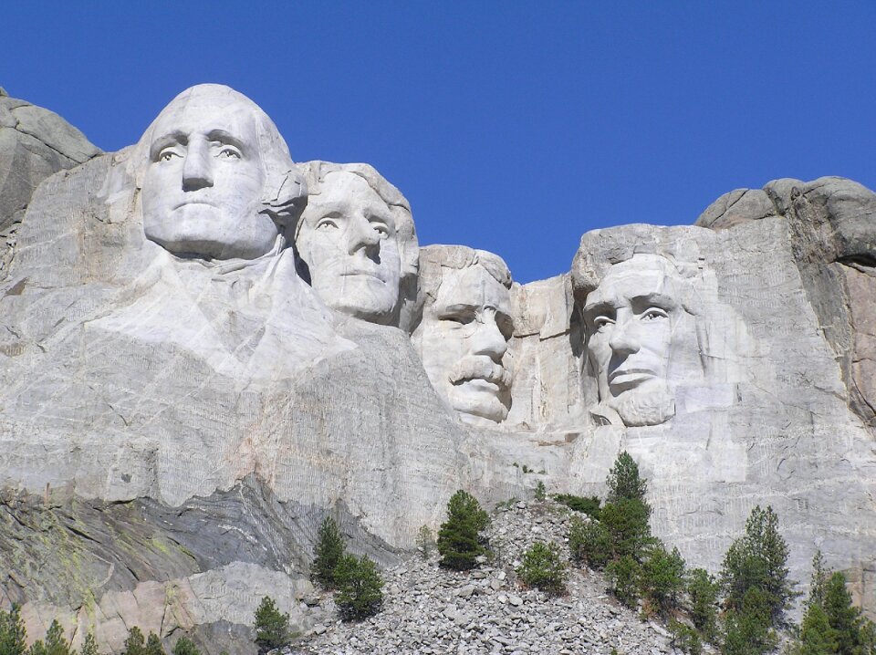 Rock monument american presidents