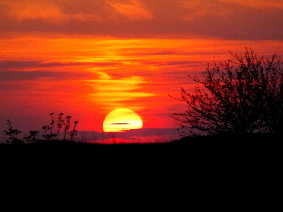 Sky fire in the evening photo