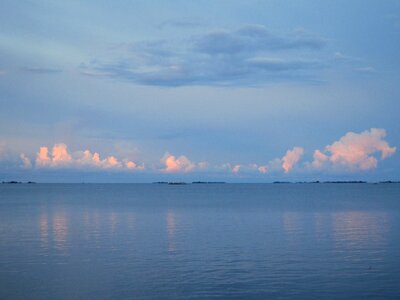 Mirroring evening sun twilight