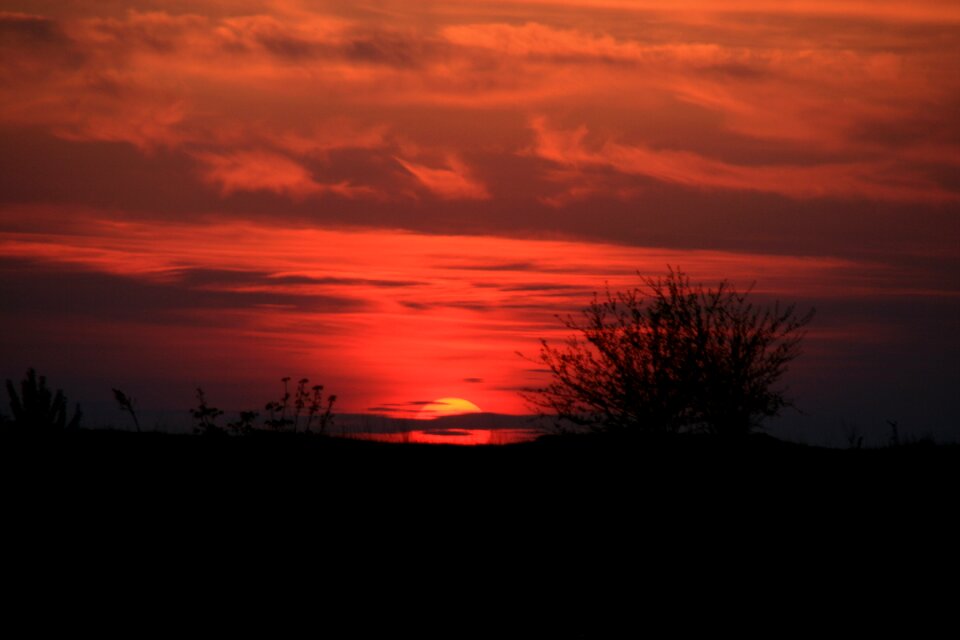 Sky fire in the evening photo