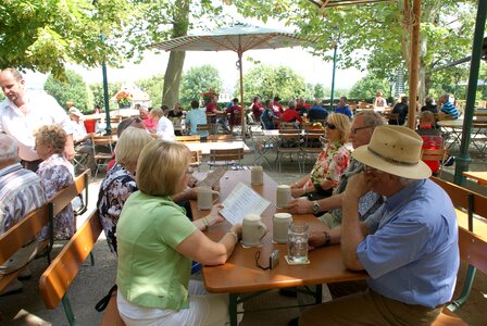 Beer garden summer day summer garden