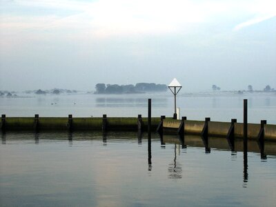 Marina mirroring haze photo