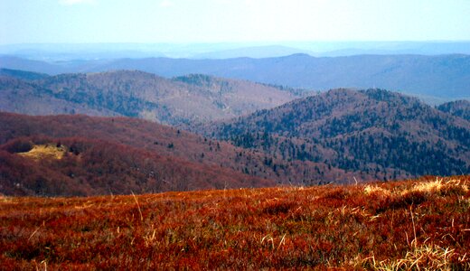 Mountains the horizon blue sky photo