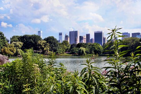 Central park skyline lake