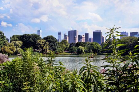 Central park skyline lake photo