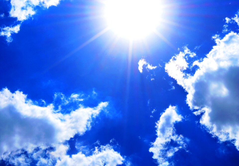 Landscapes rays blue sky