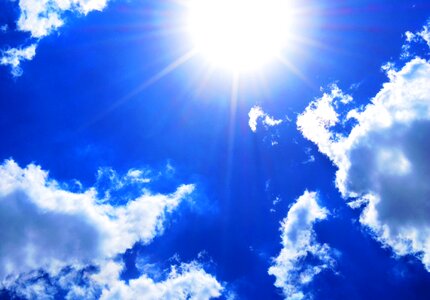 Landscapes rays blue sky