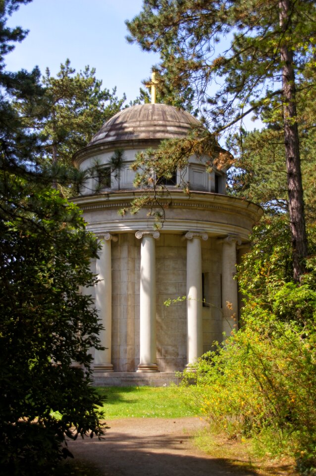 Southern cemetery mausoleum columnar