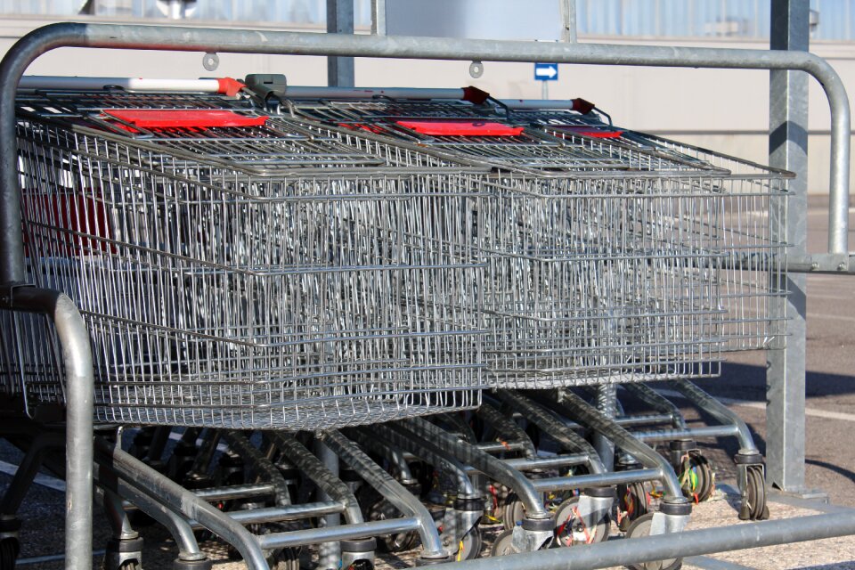 Shopping trolleys carts supermarket