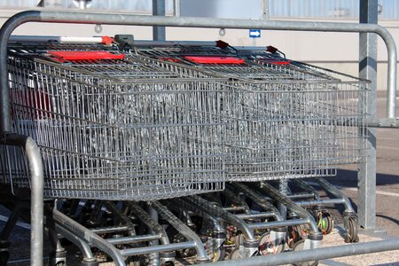 Shopping trolleys carts supermarket photo