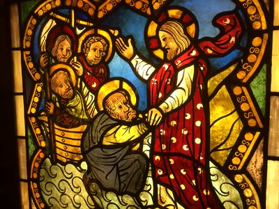 Castle monument stained glass windows
