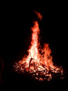 Night bonfire fireplace photo