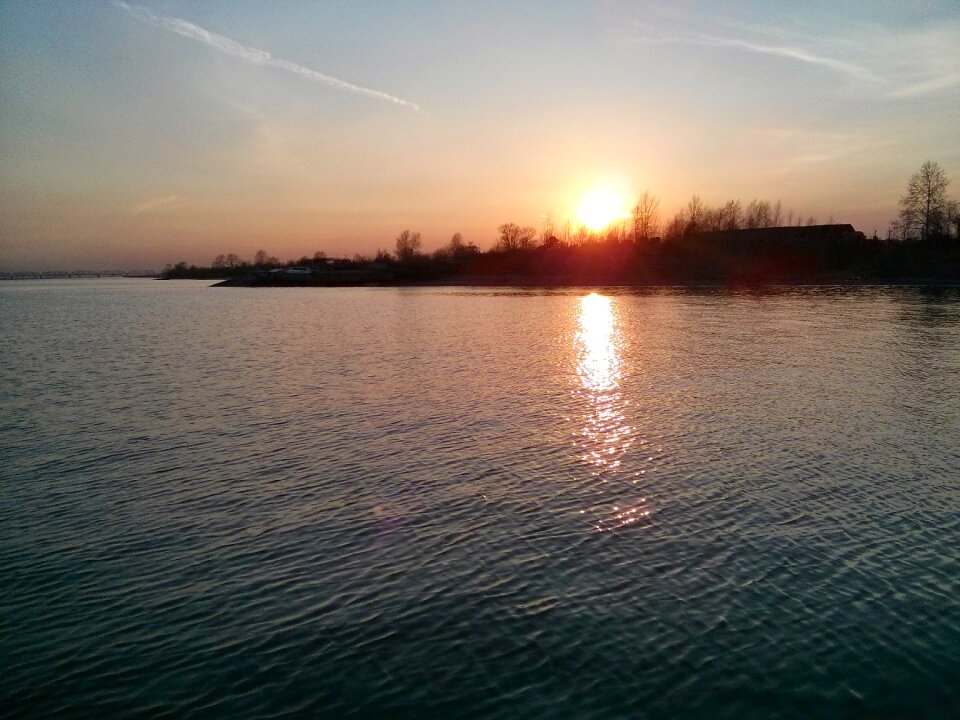 River sunset nature
