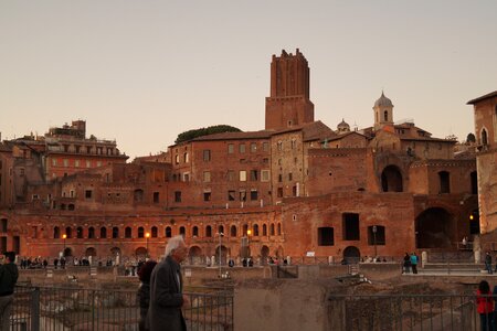 Roman holiday tourists in rome acient architecture photo