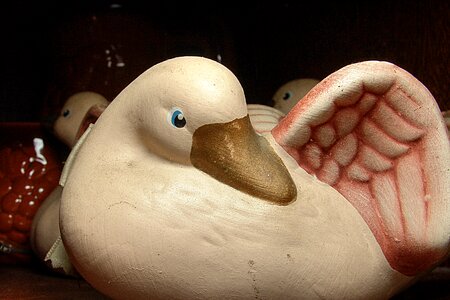 Statue swan mallards