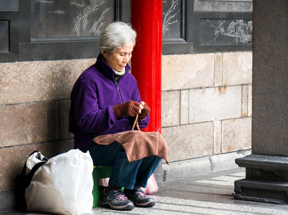 Woman grandmother pray