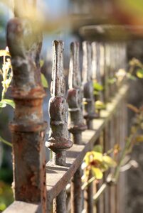 White garden fence rust photo