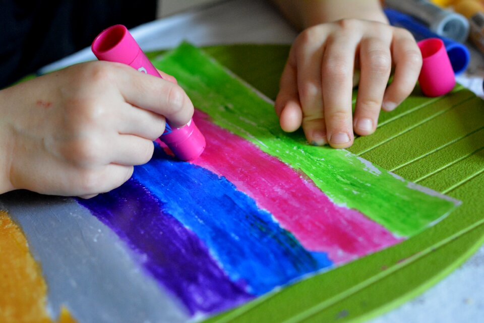 Paint stick colored colors