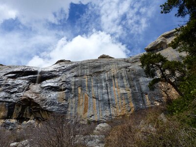 Cliffs cascade sky