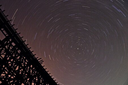 Star trails trails timelapse photo