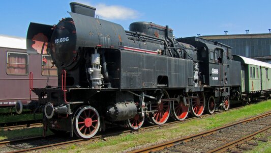 Railway museum locomotive towing vehicle photo