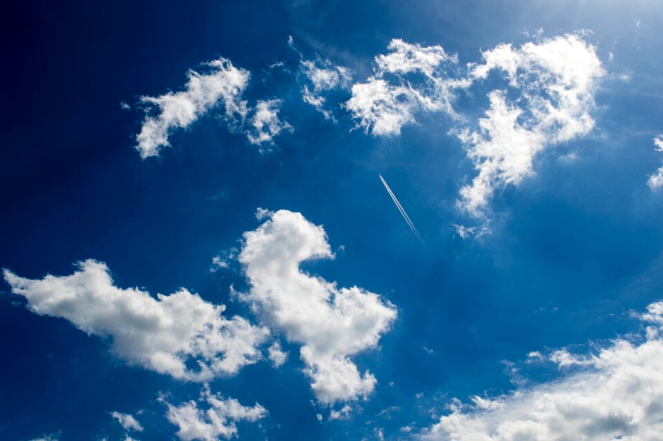 Sun clouds blue sky