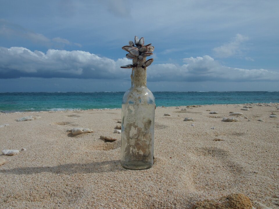 Bottle beach sea
