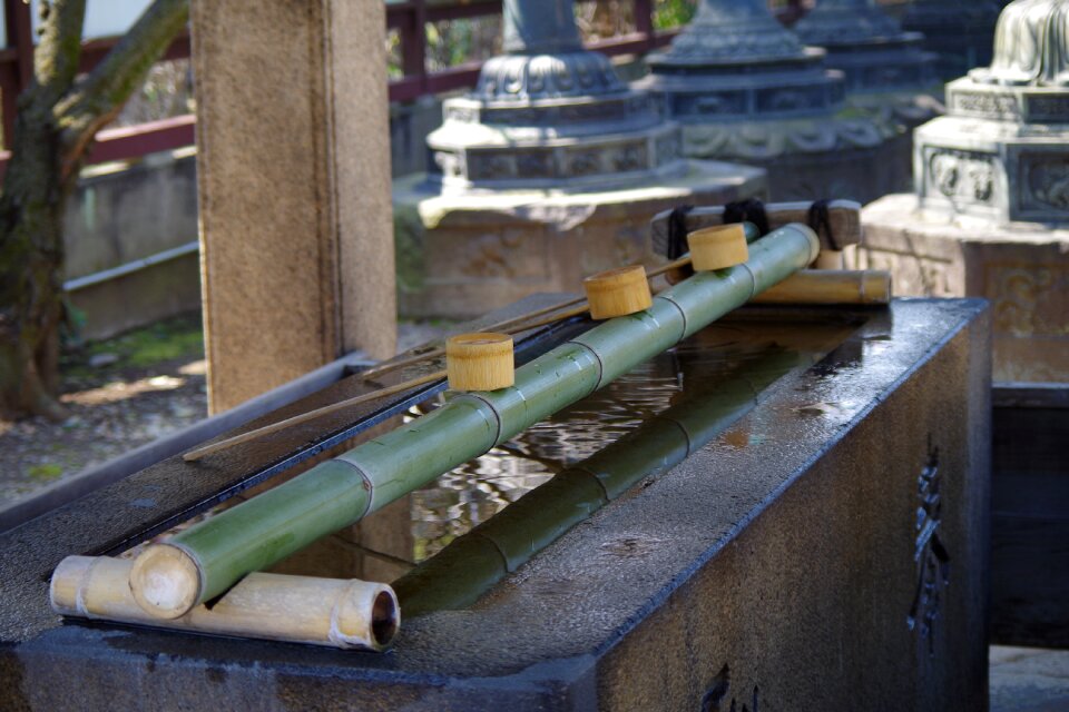 Temple water bamboo
