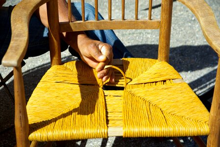 Wickerwork straw armchair