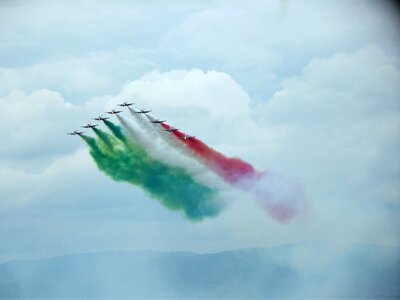 Frecce tricolori aircraft aerobatic team photo